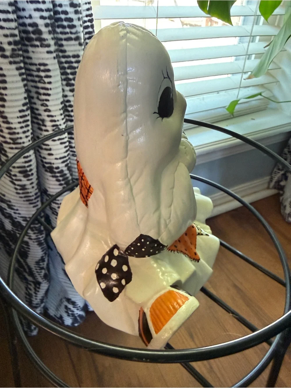 Vintage 1986 Ceramic Patchwork Ghost Figurine
